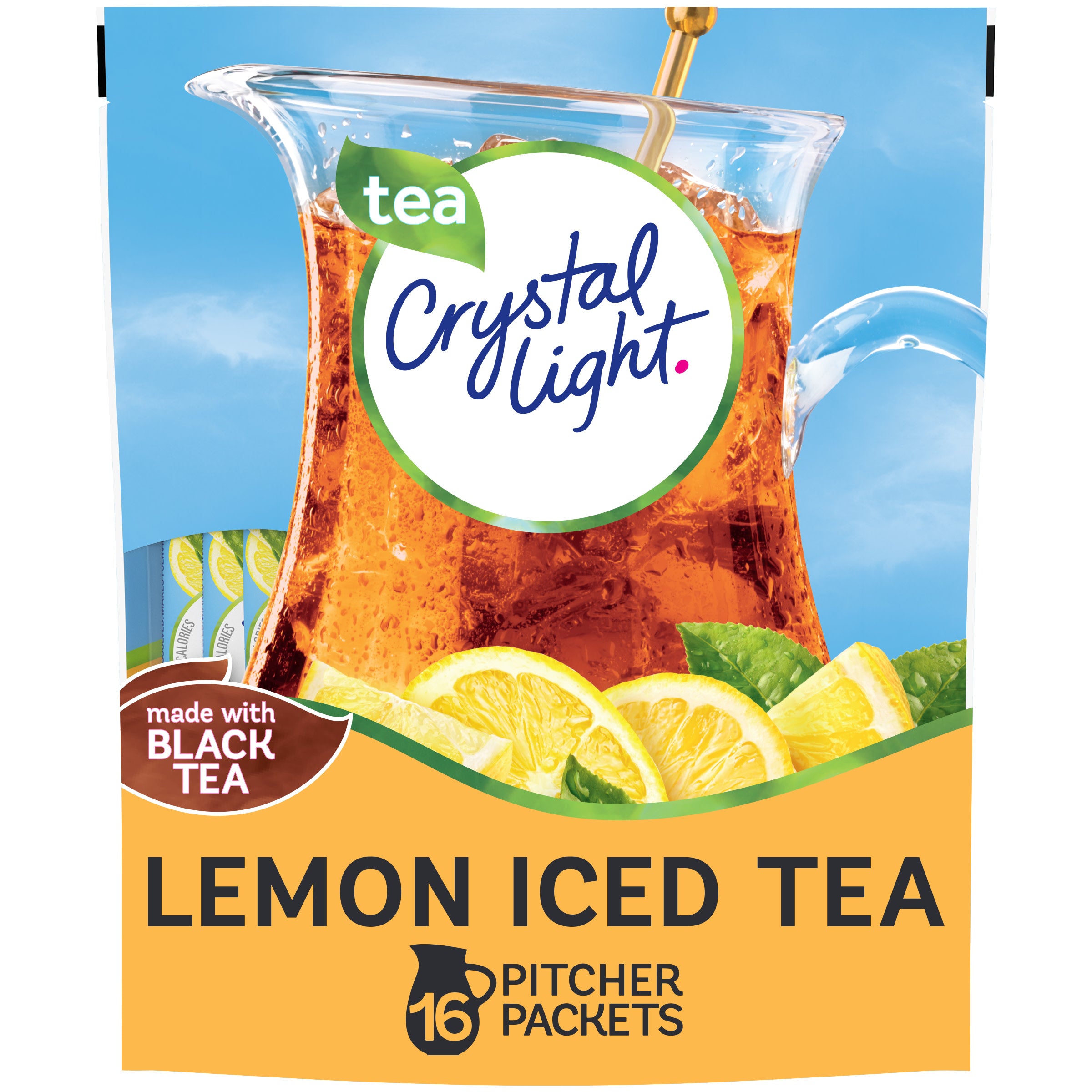 CRYSTAL LIGHT LEMON ICED TEA POWDERED DRINK MIX 16 CT