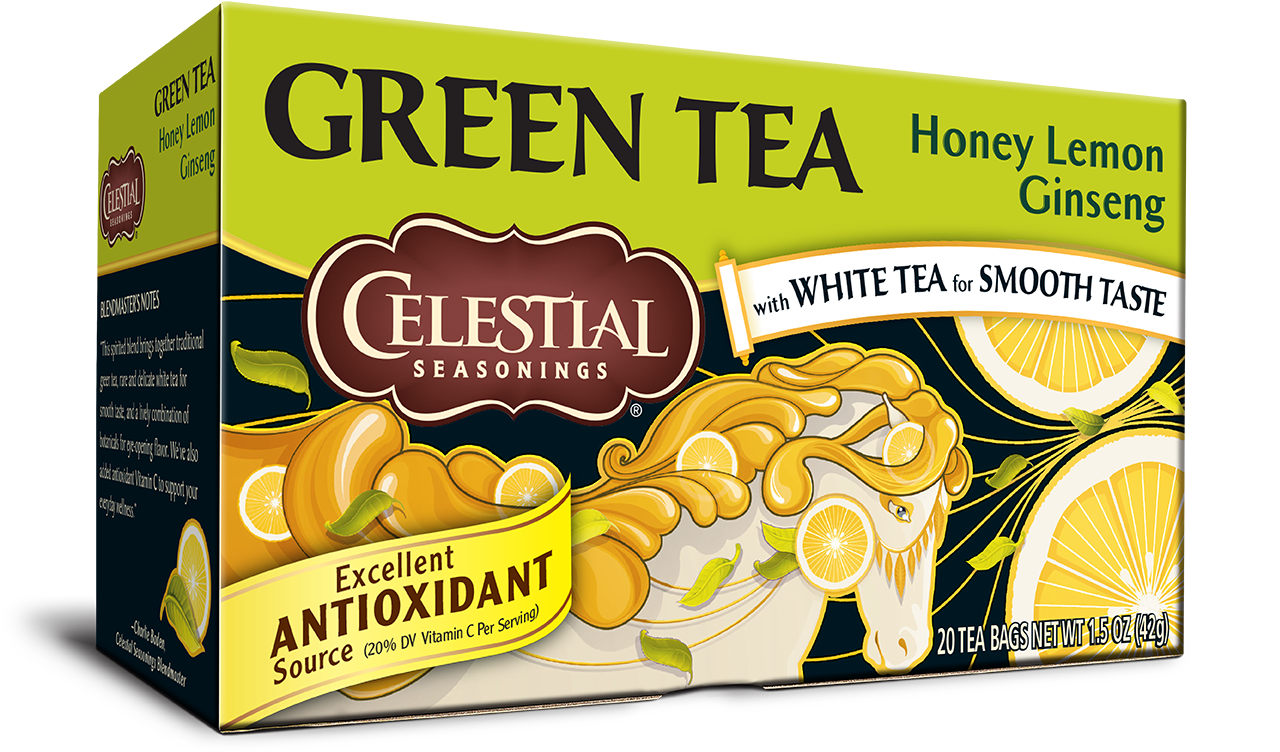 Celestial Seasonings Green Tea Honey Lemon Ginseng 20 Tea Bags