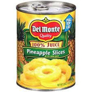 DEL MONTE SLICED PINEAPPLE IN JUICE 20 OZ 12 CT#ROCK VALUE PRODUCT-ORDER BY  TUESDAY EVENING NOV 25 ARRIVING DEC 03 FOR DELIVERY#