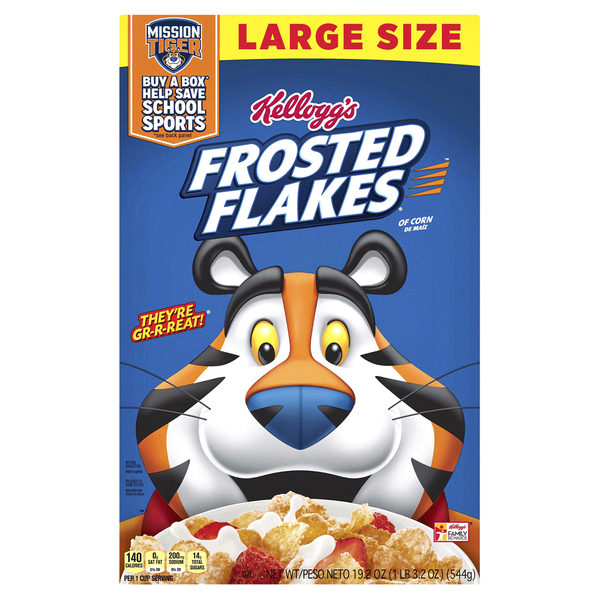 Kellogg's Frosted Flakes, Breakfast Cereal 19.2 oz