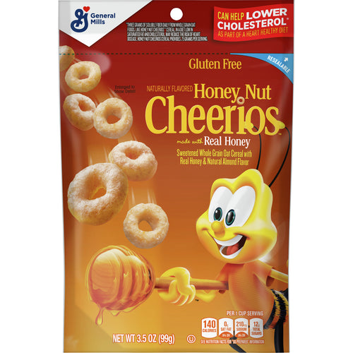 GENERAL MILLS HONEY NUT CHEERIOS CEREAL 3.5 OZ RESEALABLE BAGS