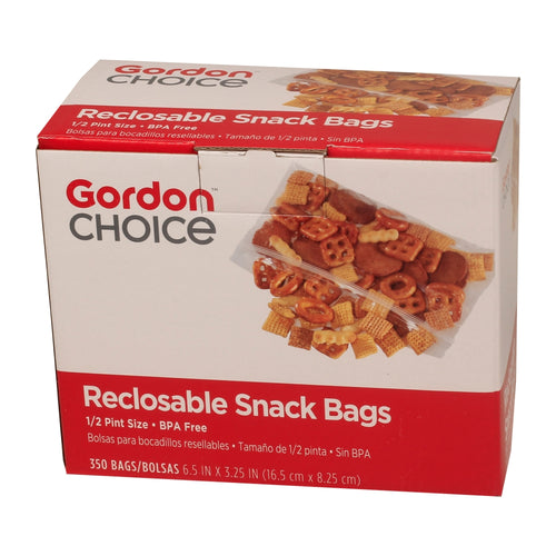 GFS .5 Pint Plastic Reclosable Snack Bags, Clear, 350 Ct Box,