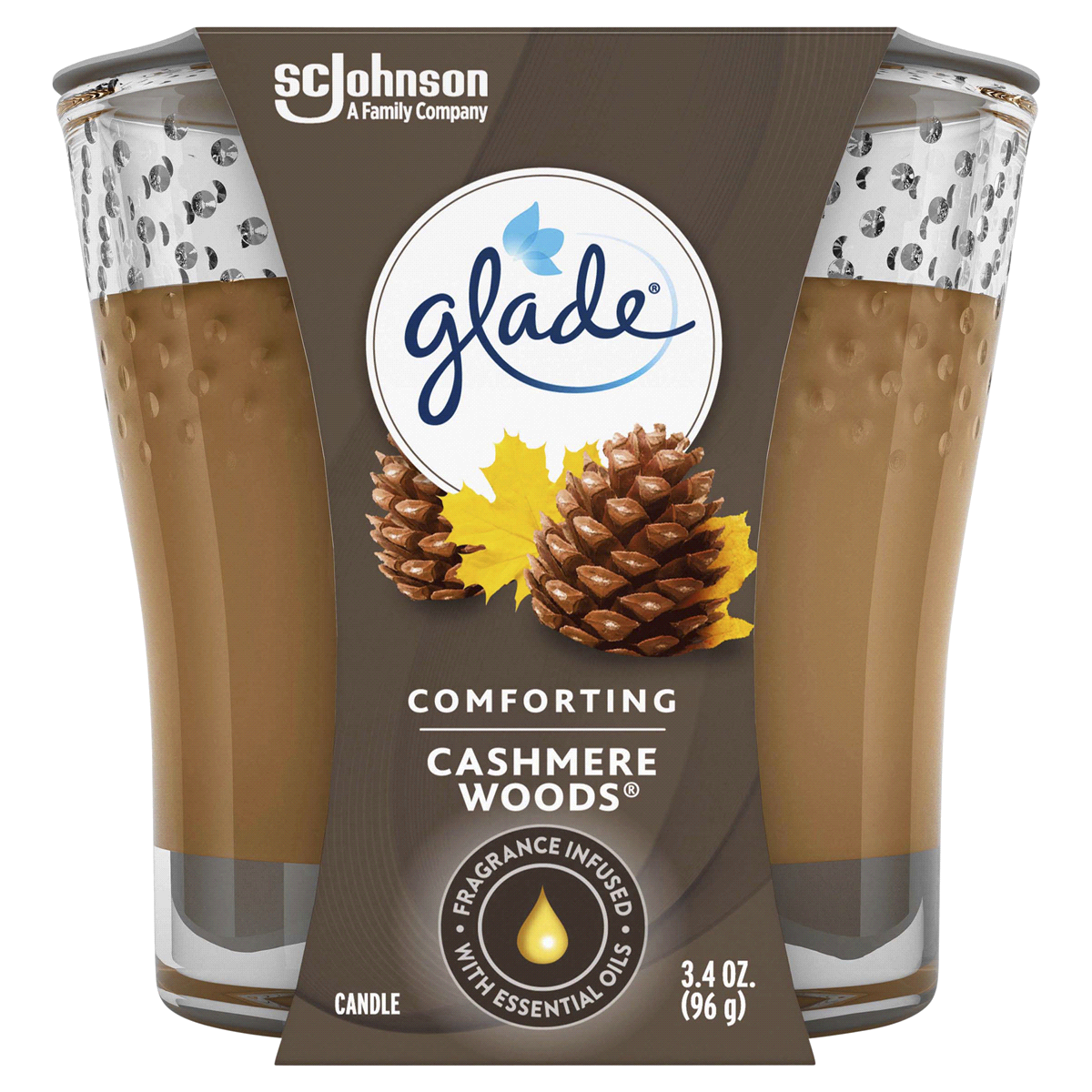 GLADE CANDLE CASHMERE WOODS 3.4 OZ