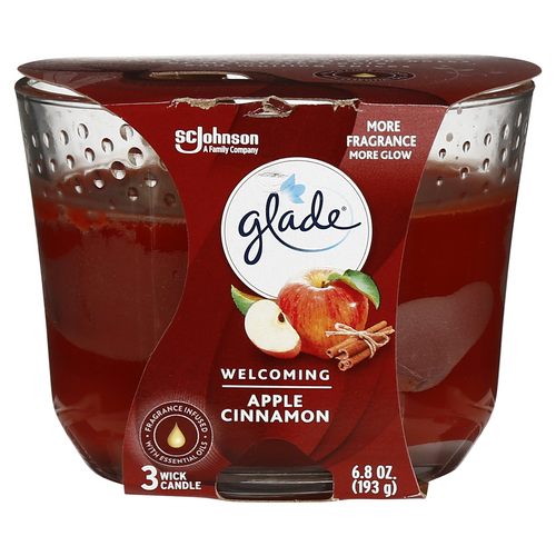 GLADE TRIPLE WICK APPLE CINNAMON 6.8 OZ 3CT