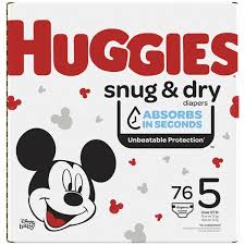 HUGGIES SNUG & DRY DIAPER SIZE 5 GIGA 68 COUNT #ROCK VALUE PRODUCT ORDER BY MONDAY NOV 19 ARRIVING NOV 27 FOR DELIVERY#