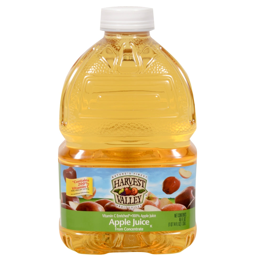 Harvest Valley 100% Apple Juice, Shelf-Stable, 46 Fl Oz