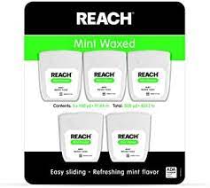 J&J REACH MINT WAXED DENTAL FLOSS 100 YDS 5 PK #ROCK VALUE-ORDER BY THURSDAY EVENING OCT 05 ARRIVING OCT 17 FOR DELIVERY#