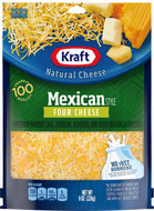 KRAFT MEXICAN STYLE FOUR CHEESE BLEND SHREDDED 8 OZ