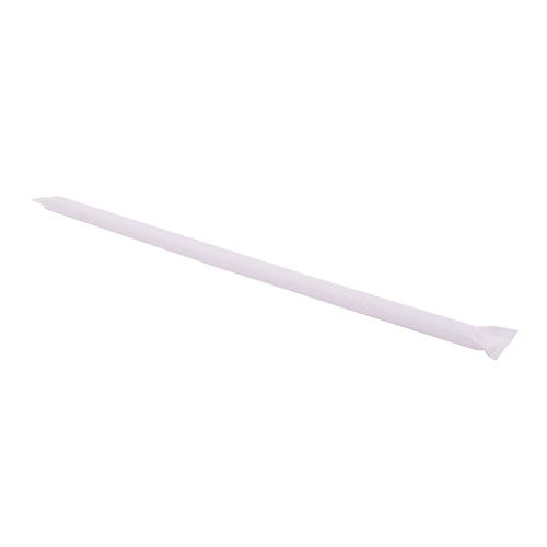 Kitchen Essentials 7.75 Inch Plastic Jumbo Straws, Translucent, Paper-Wrapped, Polypropylene, 500 Ct Box,