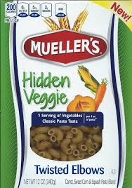 MUELLERS MACARONI NOODLES W/ HIDDEN VEGGIE TWISTED ELBOWS  12 OZ