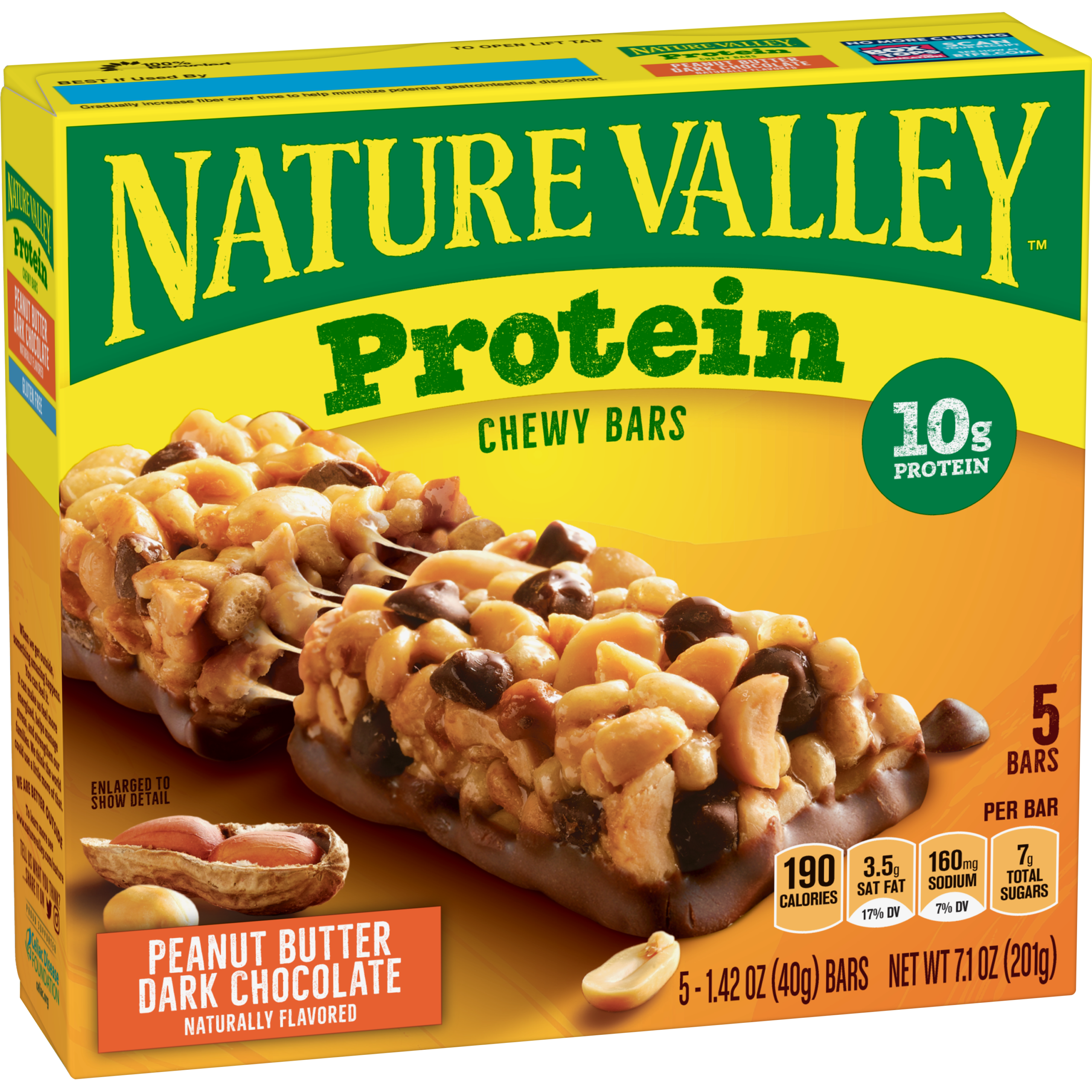 NATURE VALLEY PROTEIN DARK CHOCOLATE PEANUT BUTTER 5CT  7.1 OZ