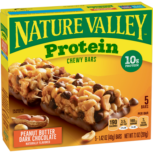NATURE VALLEY PROTEIN DARK CHOCOLATE PEANUT BUTTER 5CT  7.1 OZ