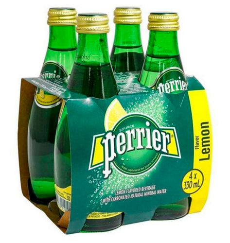 PERRIER LEMON FLAVORED CARBONATED MINERAL WATER 11.15 FL OZ