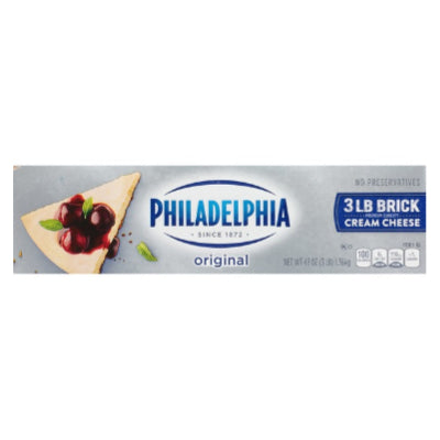 PHILADELPHIA CREAM CHEESE 48 OZ 3 LB BRICK