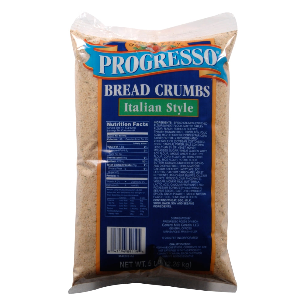 Progresso Italian-Style Bread Crumbs 5 Lb Bag Case 4ea