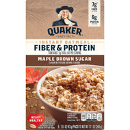 QUAKER FIBER & PROTEIN OATMEAL MAPLE BROWN SUGAR 12.1 OZ