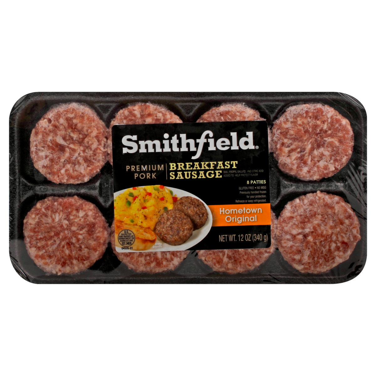 SMITHFIELD BREAKFAST SAUSAGE HOMETOWN ORIGINAL PORK PATTIES 12 OZ ...