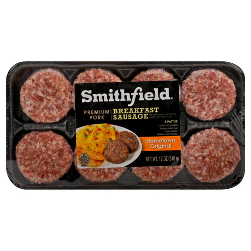 SMITHFIELD BREAKFAST SAUSAGE HOMETOWN  ORIGINAL PORK PATTIES 12 OZ