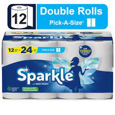 SPARKLE PICK A SIZE PAPER TOWELS 12 DOUBLE ROLLS #ROCK VALUE-ORDER BY  MONDAY EVENING NOV 19 ARRIVING NOV 27 FOR DELIVERY#