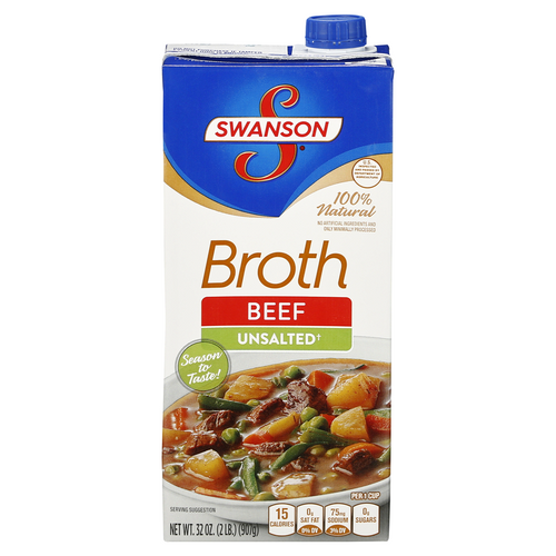 SWANSON BEEF BROTH UNSALTED 32 OZ