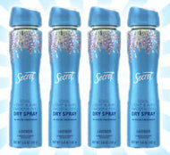 SECRET INVISIBLE BODY SPRAY LUXE LAVENDER ANTIPERSPIRANT & DEODORANT 3.8 OZ