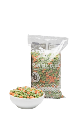 SIMPLOT PEAS AND DICED CARROTS 2.5 lbs
