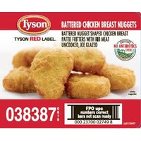 TYSON RED LABEL BATTERED CHICKEN BREAST NUGGETS 5 LB