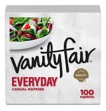 VANITY FAIR EVERYDAY DISPOSABLE PAPER NAPKINS WHITE 100 CT-*ORDER BY  MONDAY EVENING NOV 19 ARRIVING NOV 27 FOR DELIVERY#