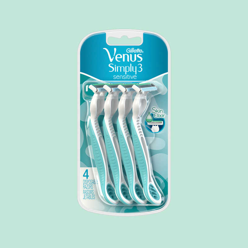 Venus Simply 3 Sensitive Women's Disposable Razors 4 Ct