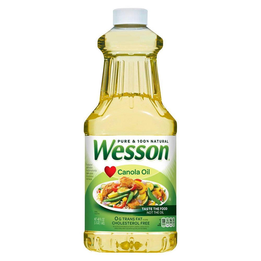 Wesson Pure 100% Natural Canola Oil 48 Oz