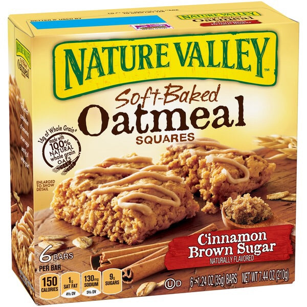 NATURE VALLEY SOFT BAKED OATMEAL SQUARES CINNAMON BROWN SUGAR 7.44 OZ
