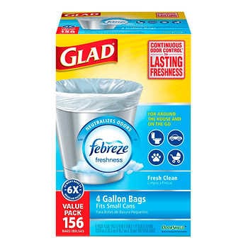 GLAD 4 GAL TRASH BAGS WITH FEBREZE 156 CT