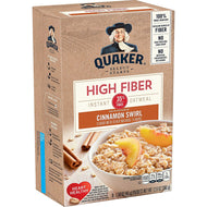 QUAKER HIGH FIBER OATMEAL CINNAMON SWIRL 12.6 OZ