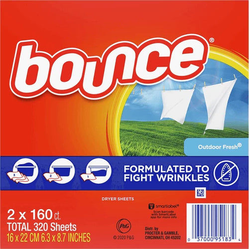 BOUNCE OUTDOOR FRESH LINEN DRYER SHEETS 320 COUNT