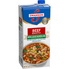 SWANSON BEEF BROTH 50% LESS SODIUM 32 OZ