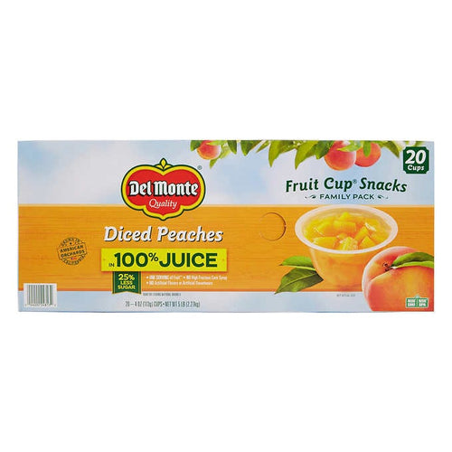 DEL MONTE DICED PEACHES CUP 4 OZ 20 COUNT