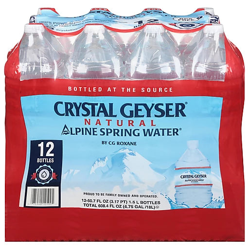 CRYSTAL GEYSER NATURAL ALPINE SPRING WATER 1.5 LT 12 PACK
